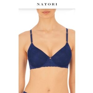 Natori NWT Bliss Perfection Underwire Contour Bra Navy Womens 36B 36 B
